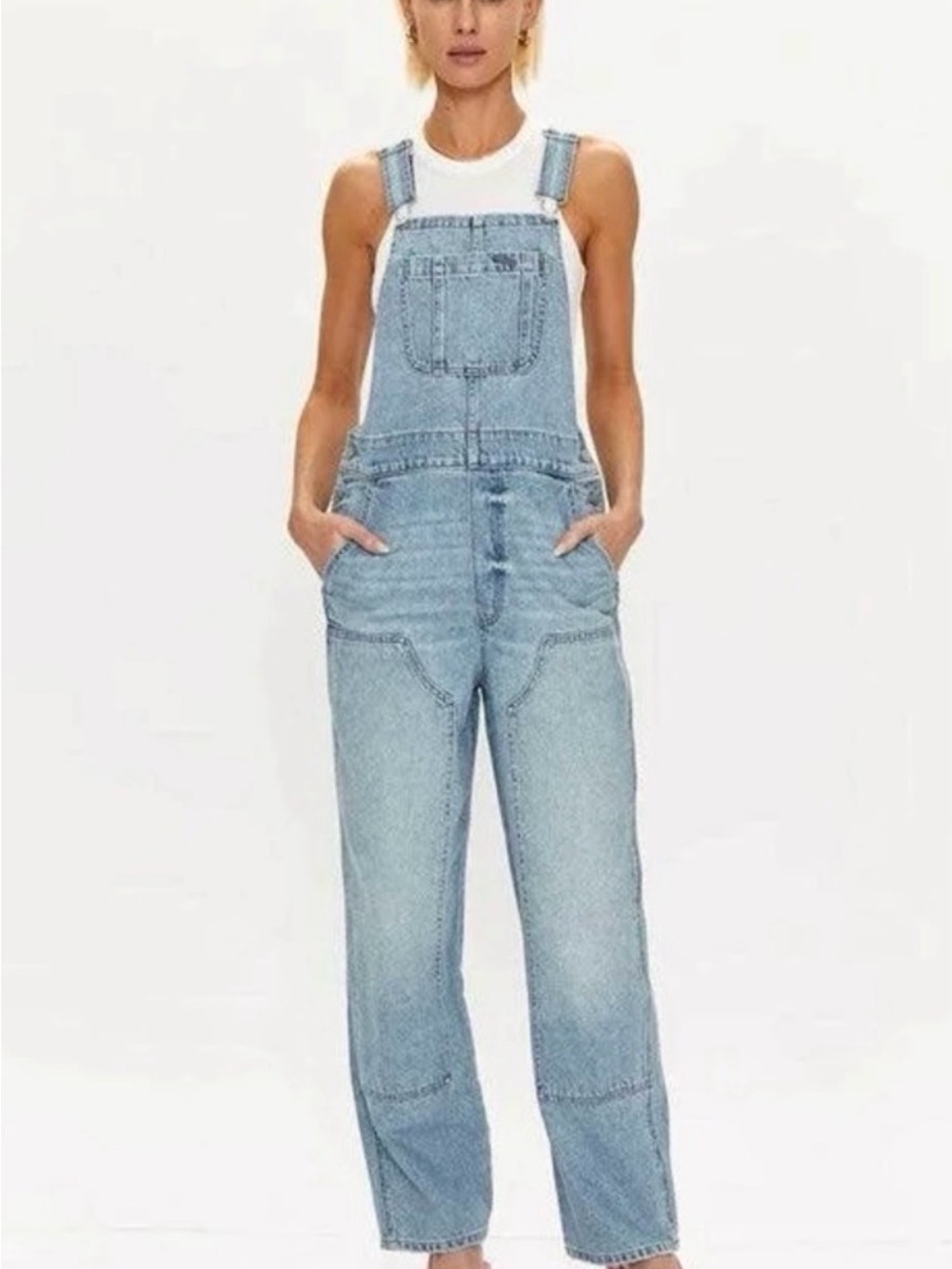pistola Light Wash Denim Overalls